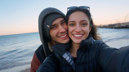 Miriam Moss with her boyfriend, Jack.